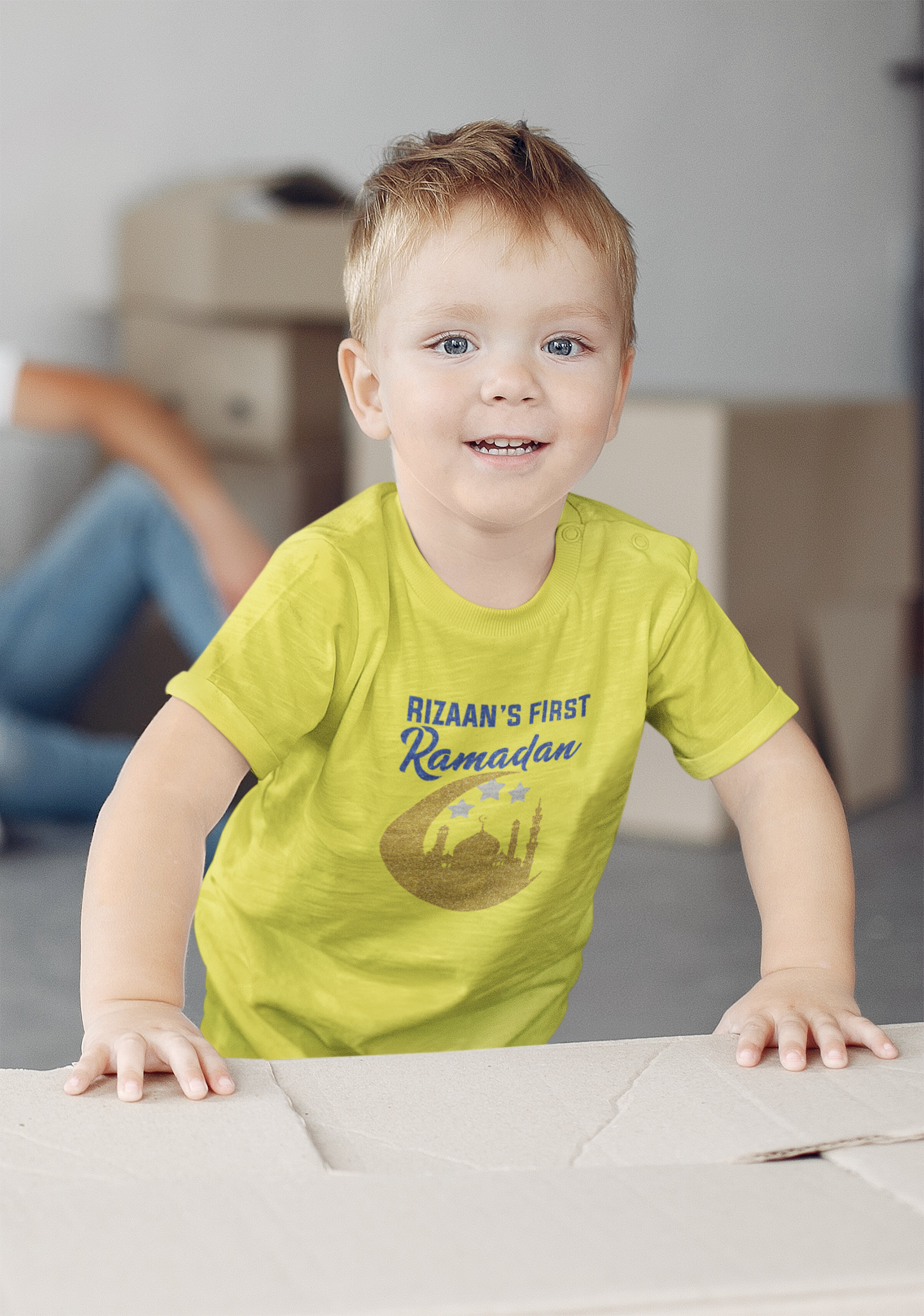 Custom Name First Ramadan Eid Half Sleeves T-Shirt for Boy-FunkyTeesClub