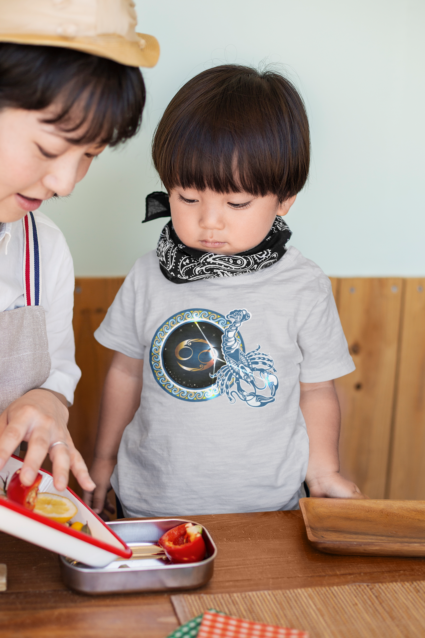 Cancer Zodiac Sign Half Sleeves T-Shirt for Boy-FunkyTeesClub