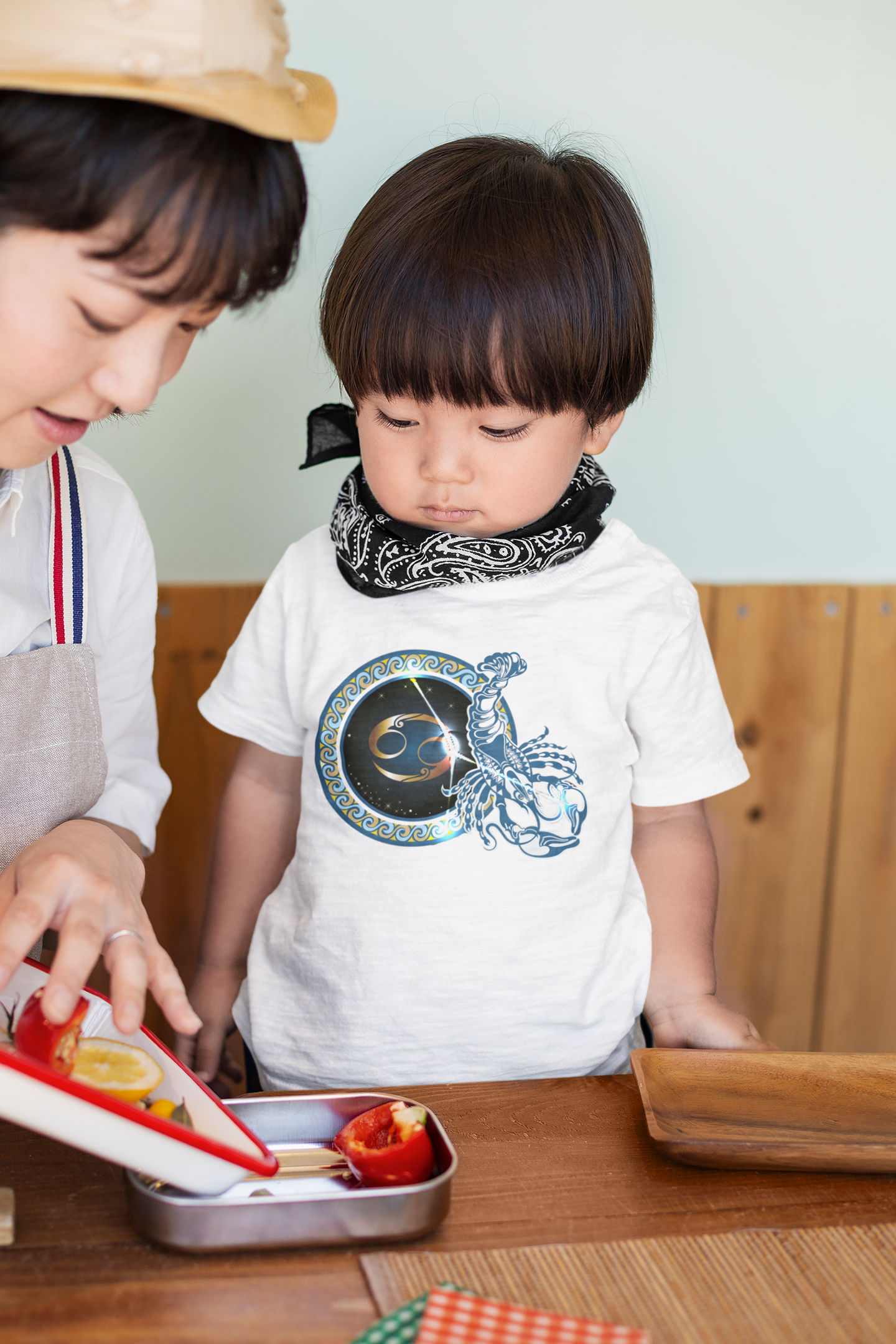 Cancer Zodiac Sign Half Sleeves T-Shirt for Boy-FunkyTeesClub
