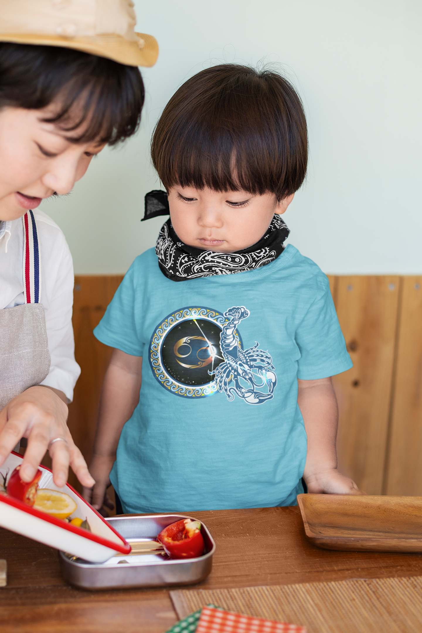 Cancer Zodiac Sign Half Sleeves T-Shirt for Boy-FunkyTeesClub