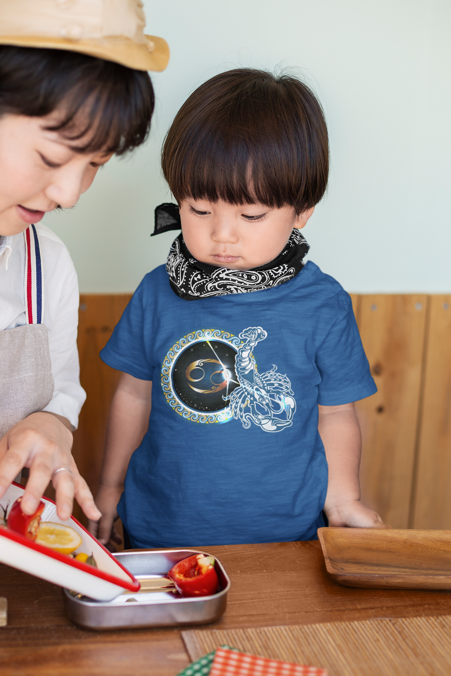 Cancer Zodiac Sign Half Sleeves T-Shirt for Boy-FunkyTeesClub