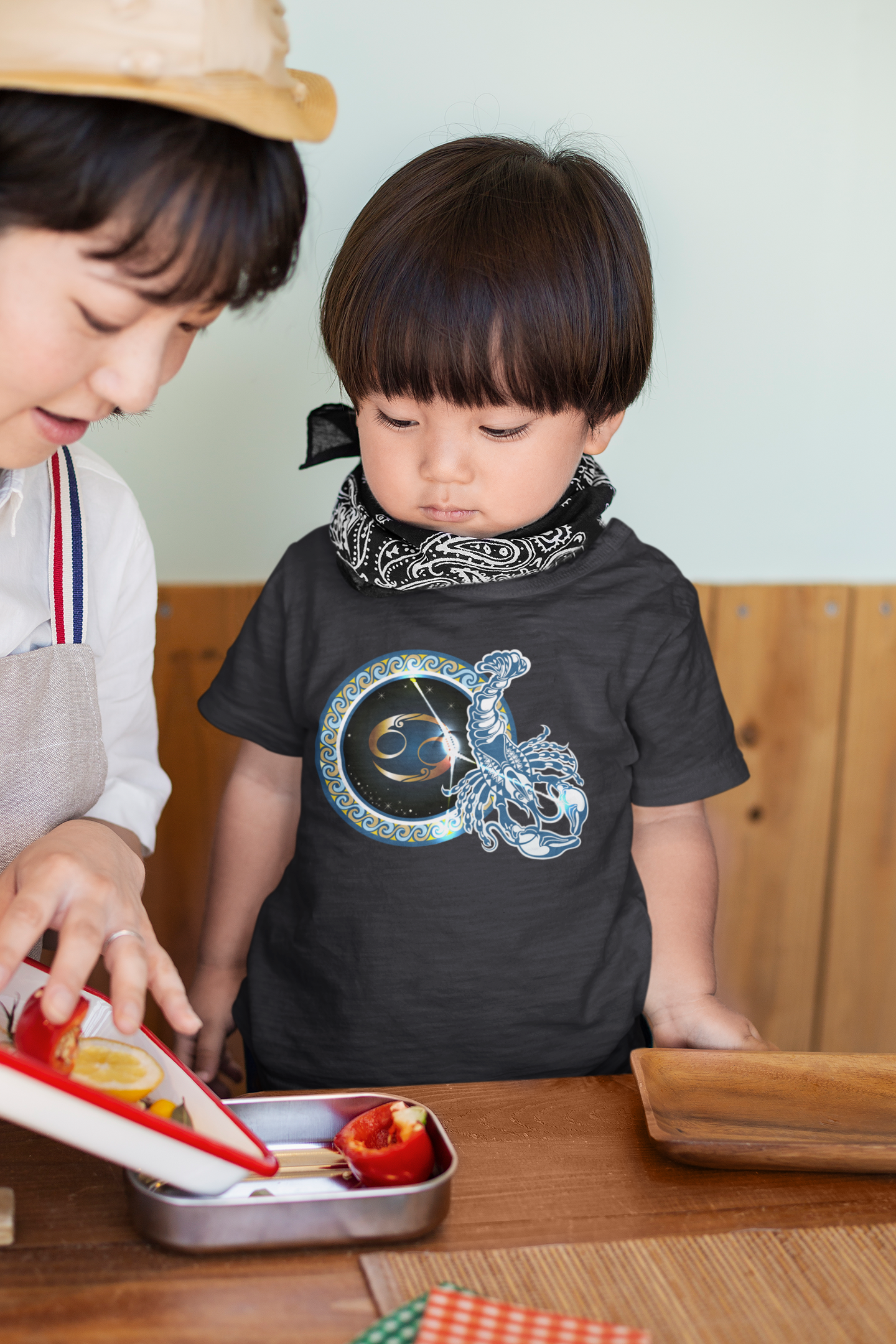 Cancer Zodiac Sign Half Sleeves T-Shirt for Boy-FunkyTeesClub