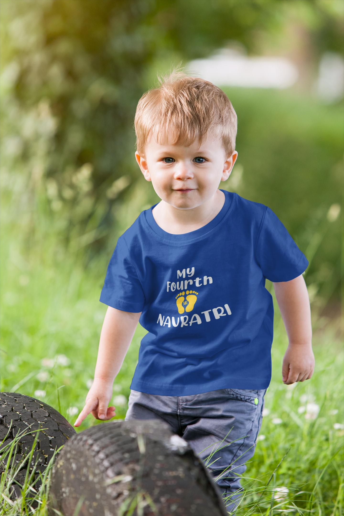 My Fourth Navratri Half Sleeves T-Shirt for Boy-FunkyTeesClub