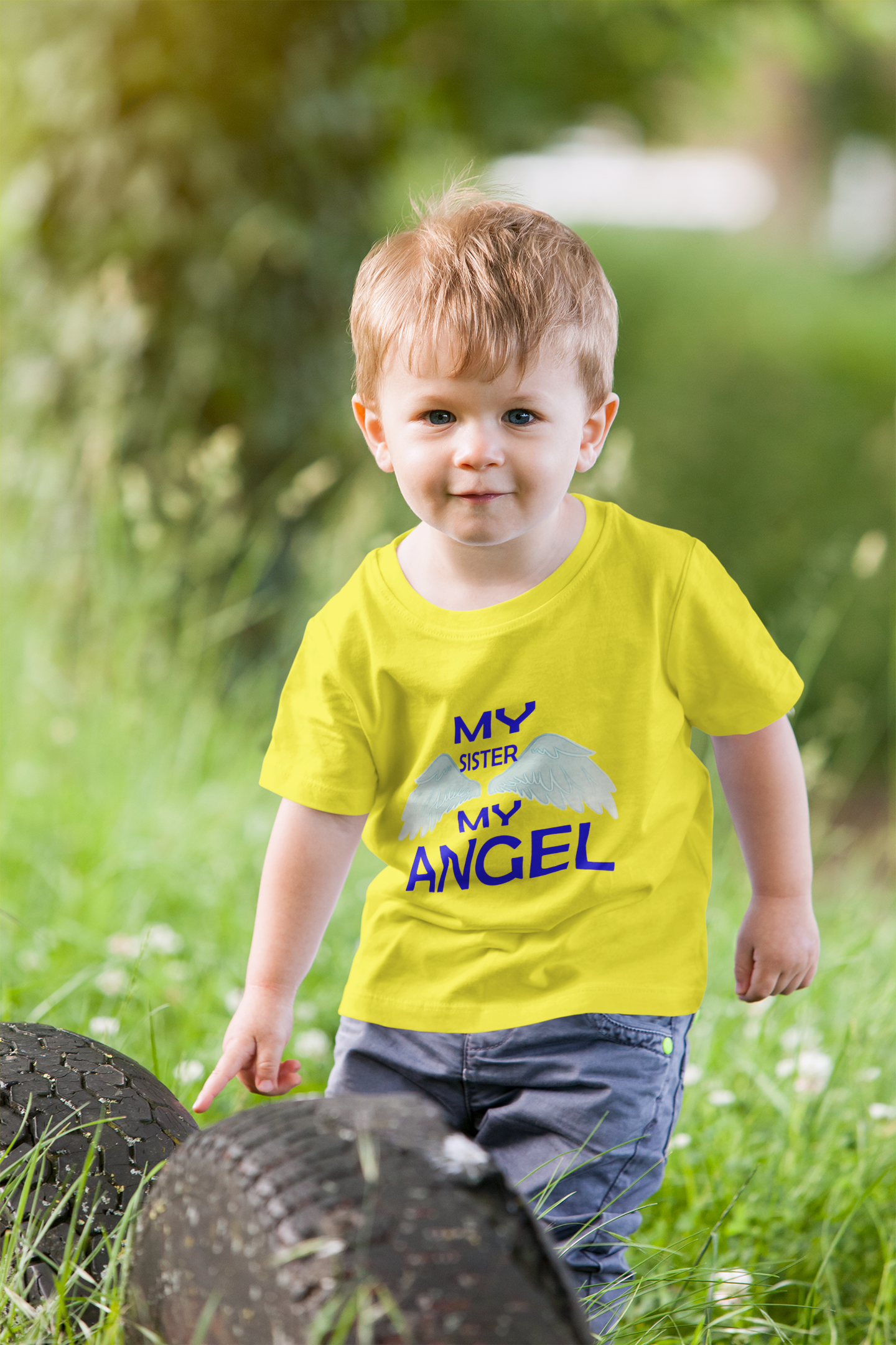 My Sister My Angel Half Sleeves T-Shirt for Boy-FunkyTeesClub