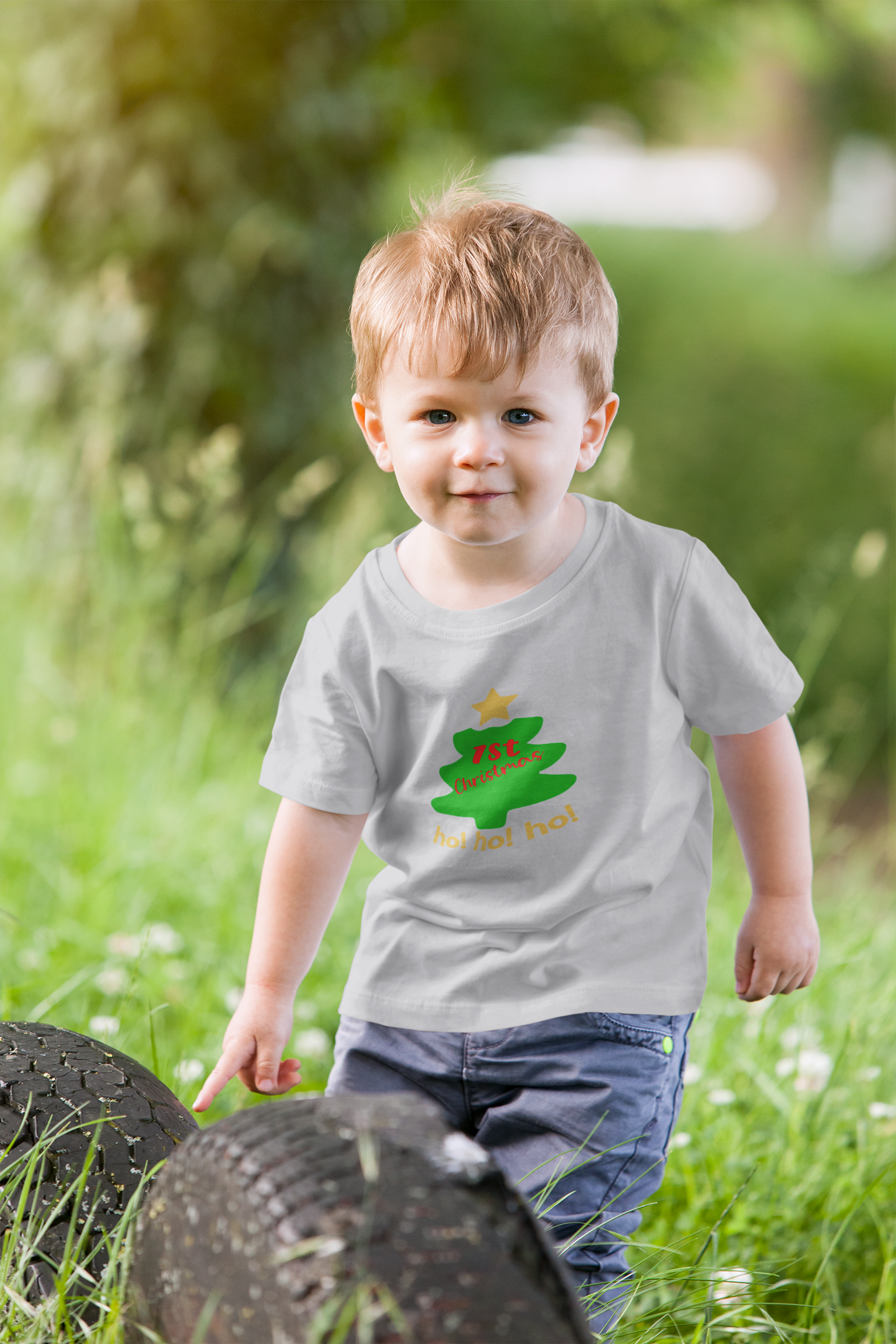 Ho Ho Ho First Christmas Half Sleeves T-Shirt for Boy-FunkyTeesClub