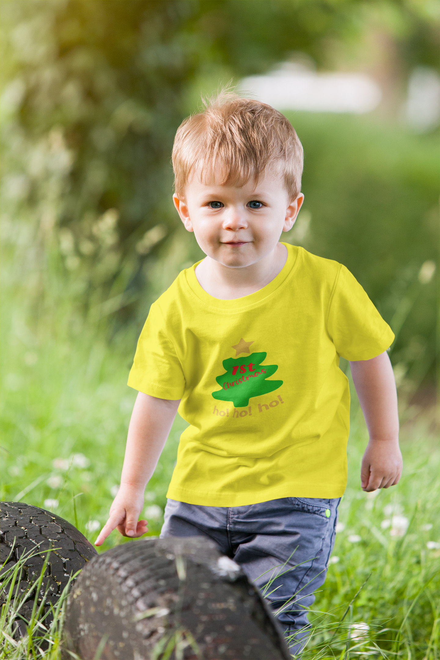 Ho Ho Ho First Christmas Half Sleeves T-Shirt for Boy-FunkyTeesClub