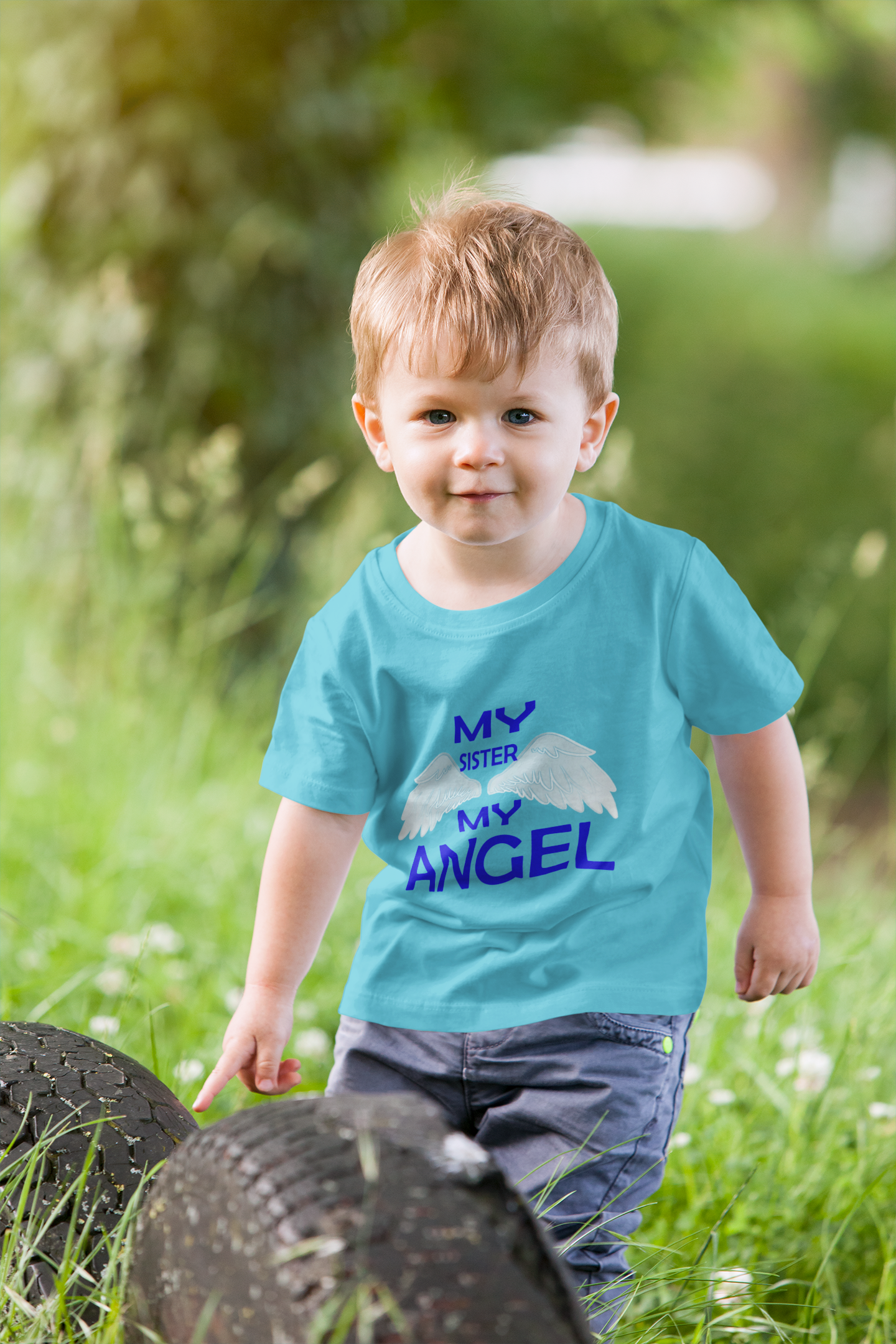 My Sister My Angel Half Sleeves T-Shirt for Boy-FunkyTeesClub