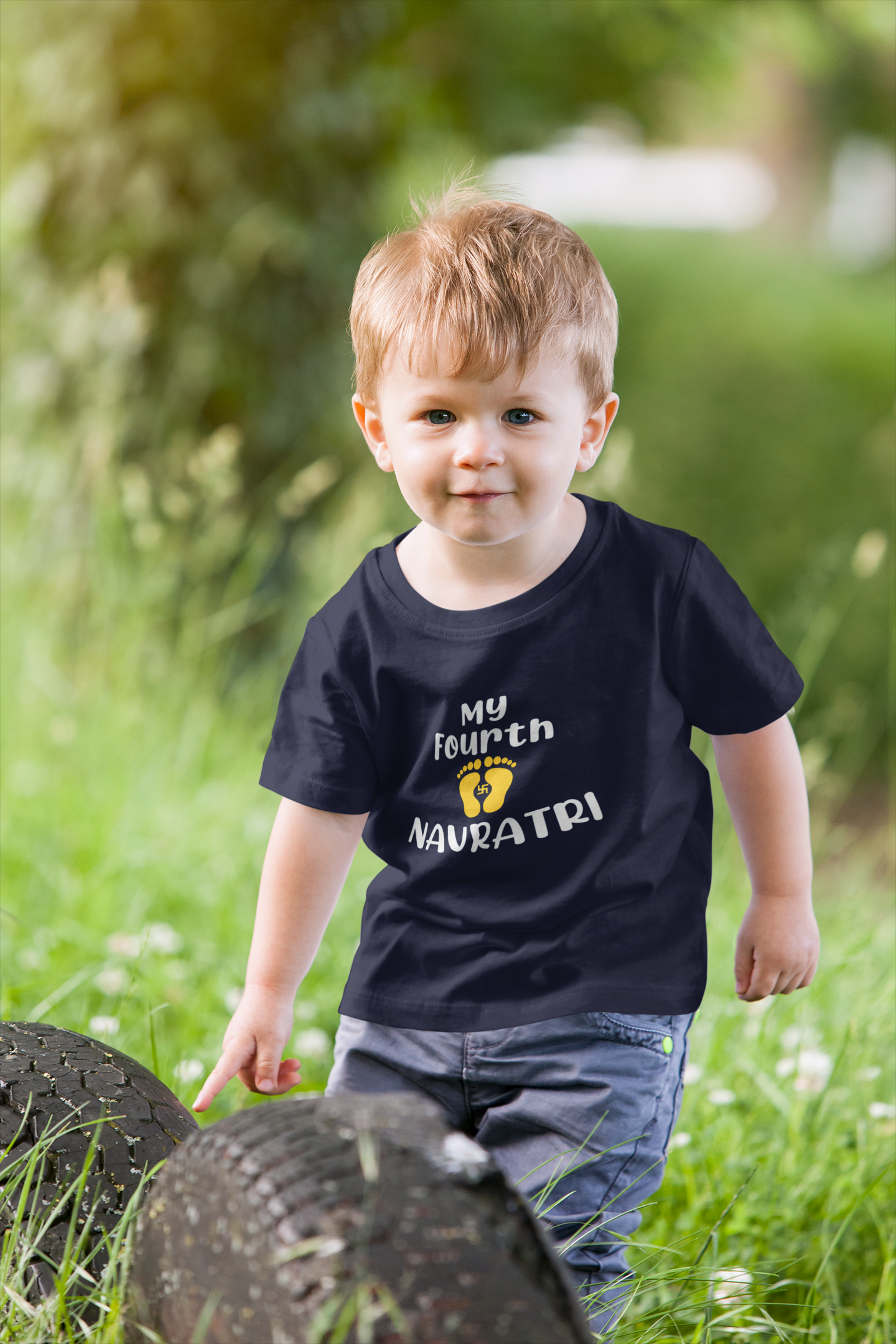 My Fourth Navratri Half Sleeves T-Shirt for Boy-FunkyTeesClub