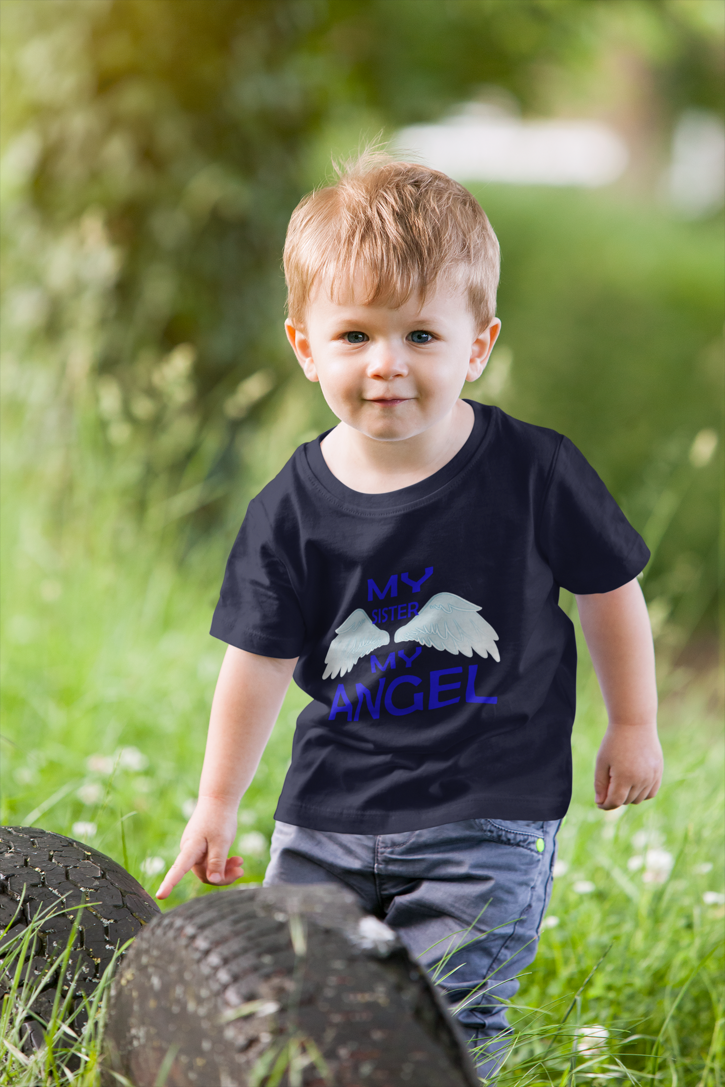My Sister My Angel Half Sleeves T-Shirt for Boy-FunkyTeesClub