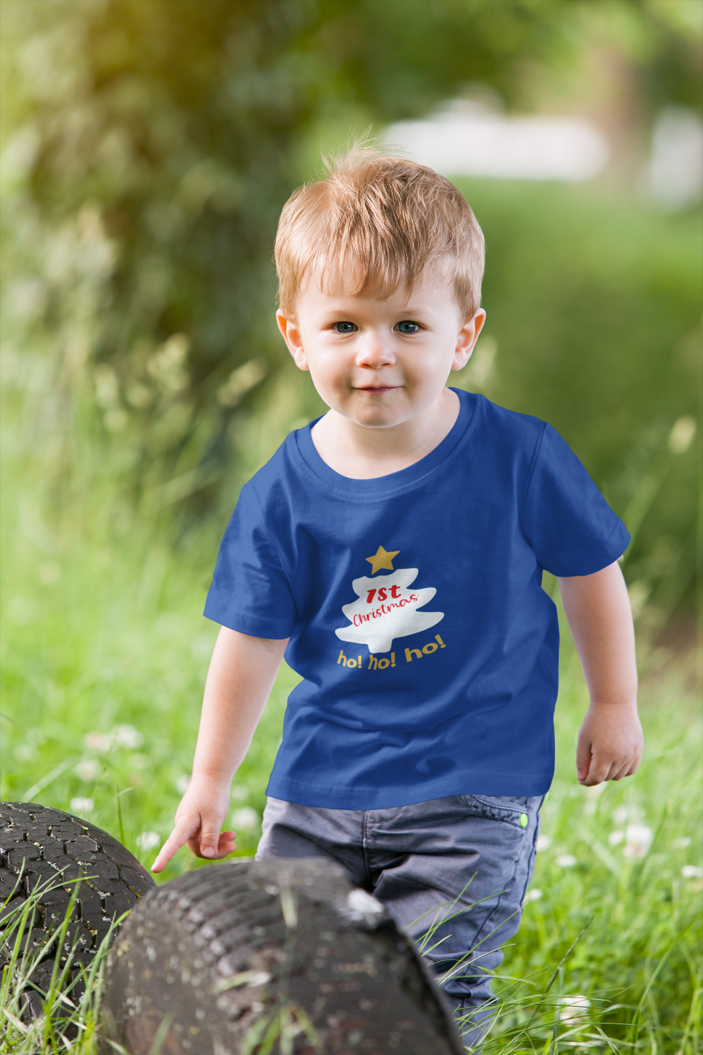 Ho Ho Ho First Christmas Half Sleeves T-Shirt for Boy-FunkyTeesClub
