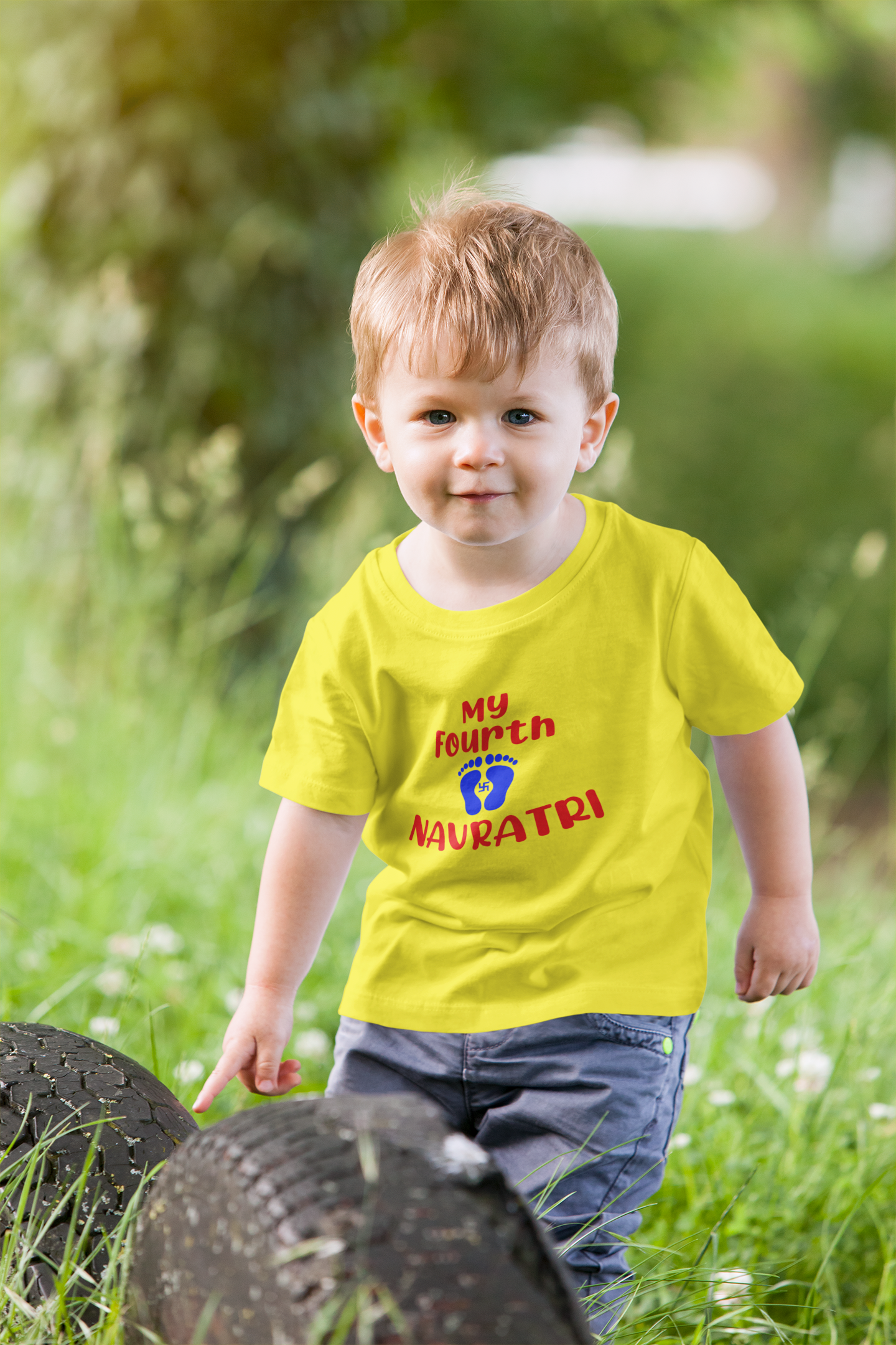 My Fourth Navratri Half Sleeves T-Shirt for Boy-FunkyTeesClub