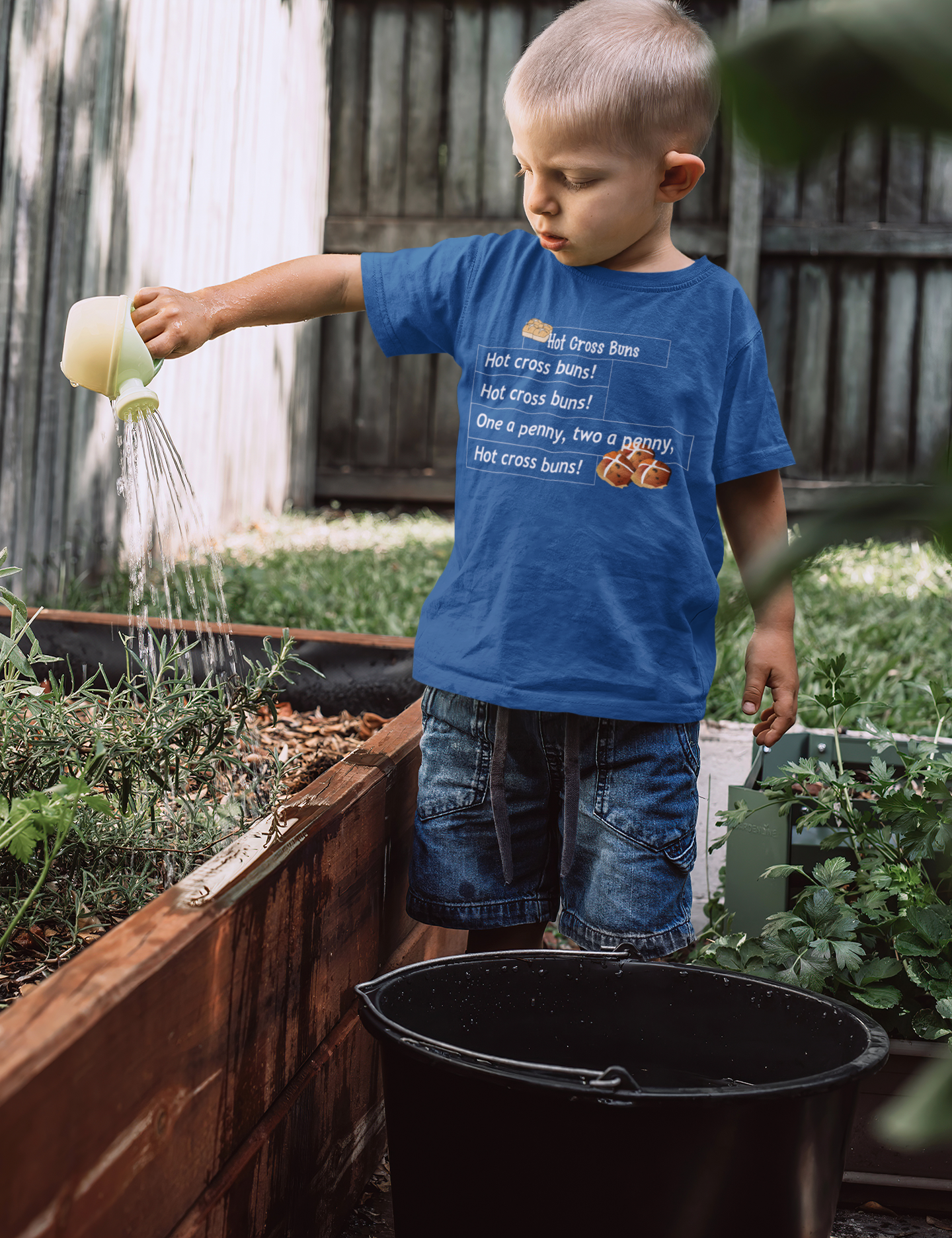 Hot Cross Buns Poem Half Sleeves T-Shirt for Boy-FunkyTeesClub