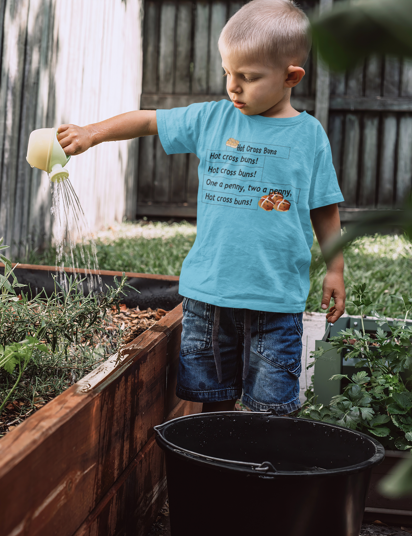 Hot Cross Buns Poem Half Sleeves T-Shirt for Boy-FunkyTeesClub