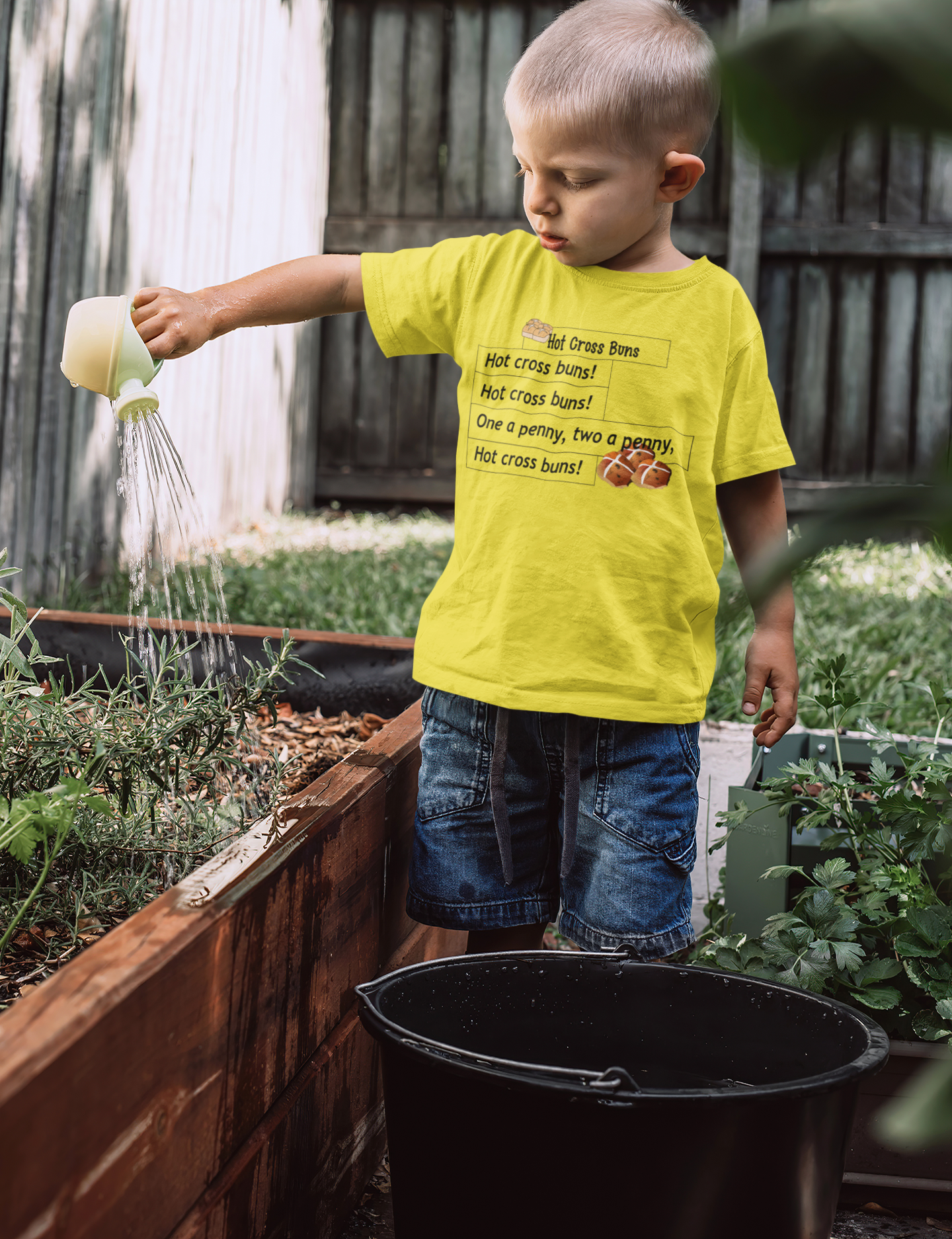 Hot Cross Buns Poem Half Sleeves T-Shirt for Boy-FunkyTeesClub
