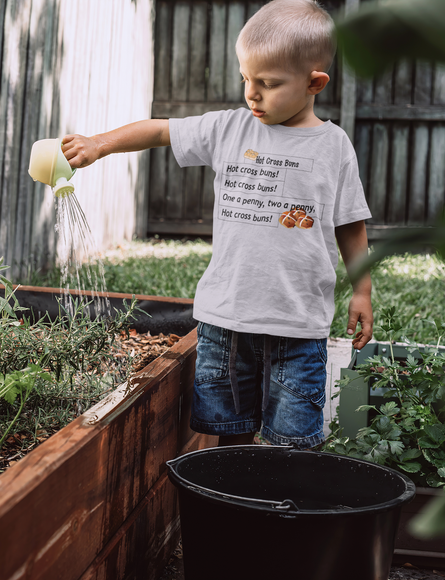 Hot Cross Buns Poem Half Sleeves T-Shirt for Boy-FunkyTeesClub