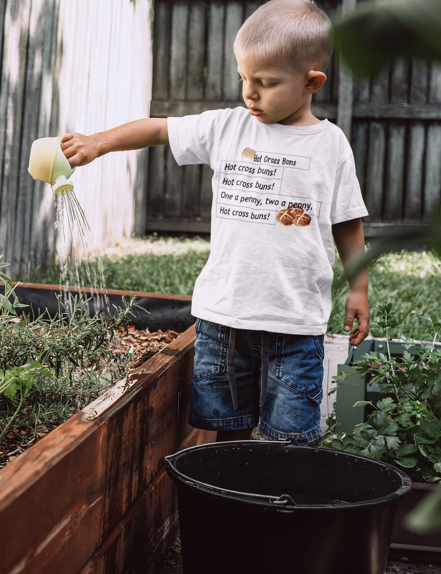 Hot Cross Buns Poem Half Sleeves T-Shirt for Boy-FunkyTeesClub