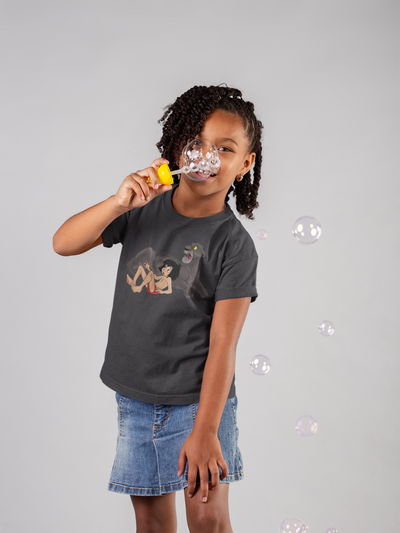 Cute Cartoon Half Sleeves T-Shirt For Girls -FunkyTeesClub