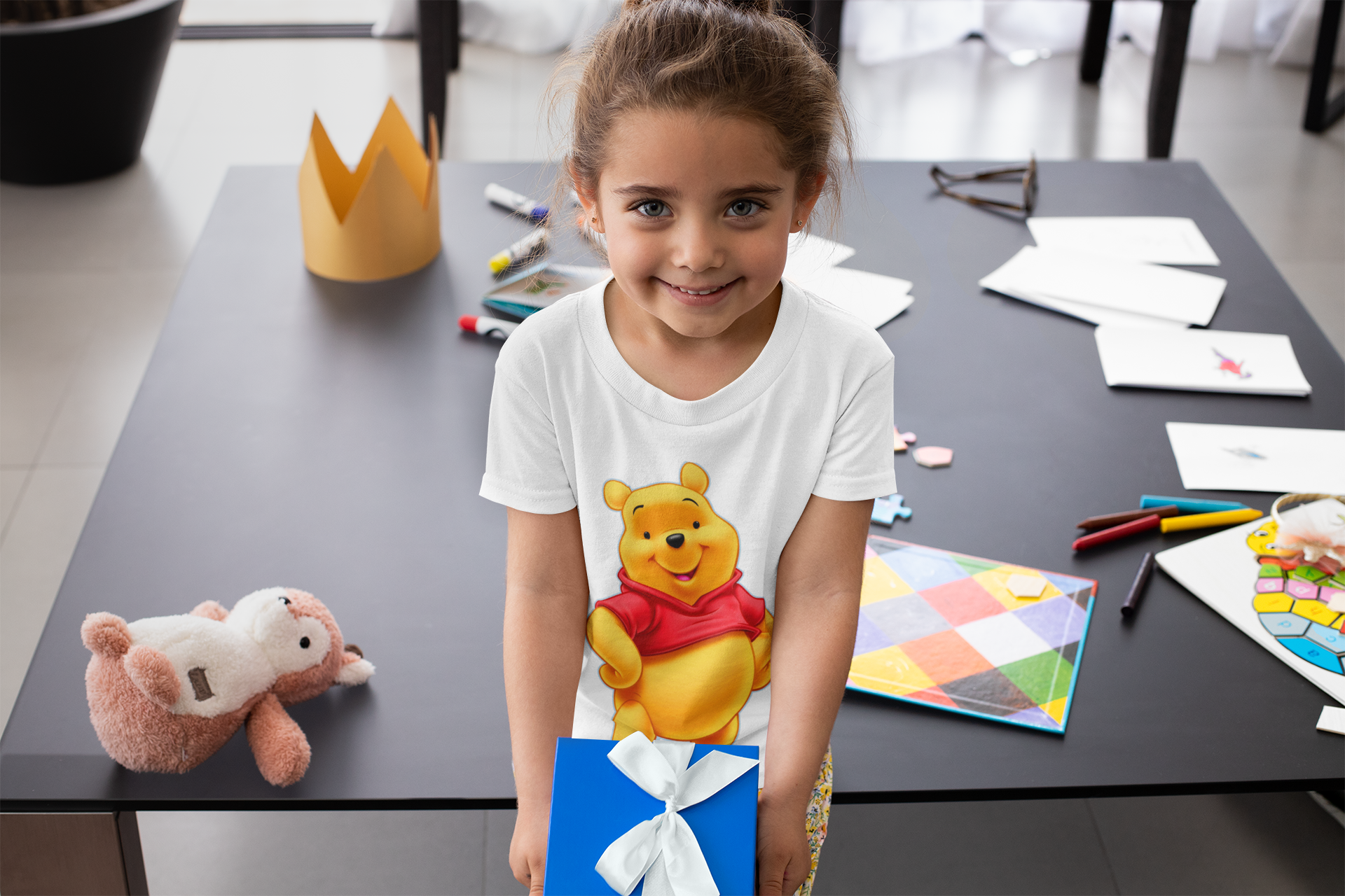 Cute Cartoon Half Sleeves T-Shirt For Girls -FunkyTeesClub