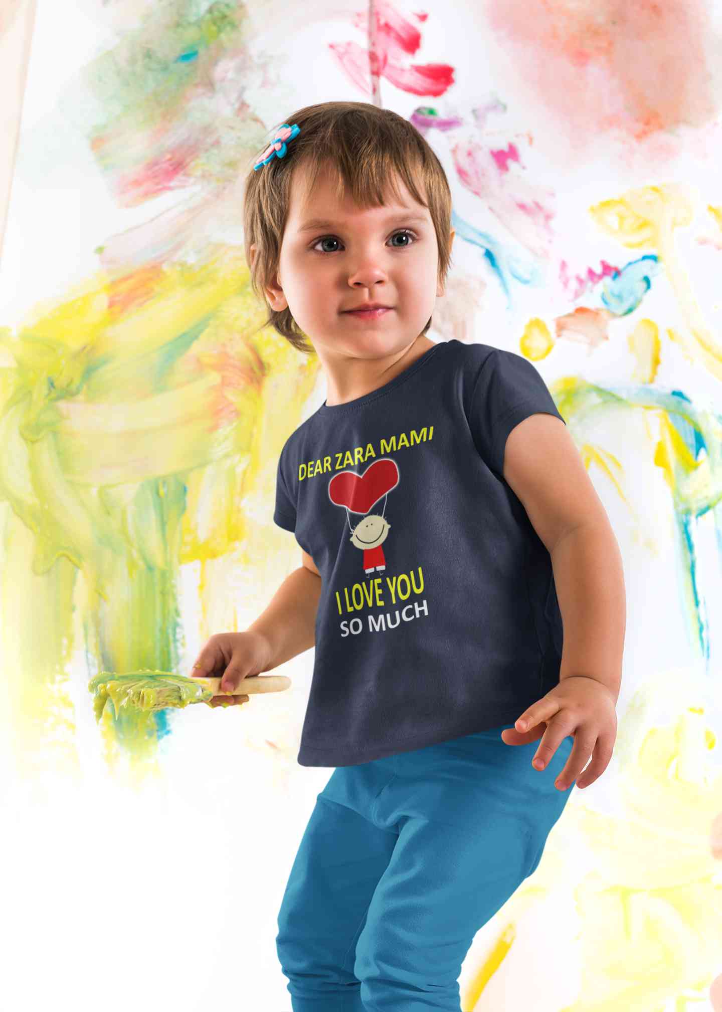 Custom Name I love My Mami So Much Half Sleeves T-Shirt For Girls -FunkyTeesClub