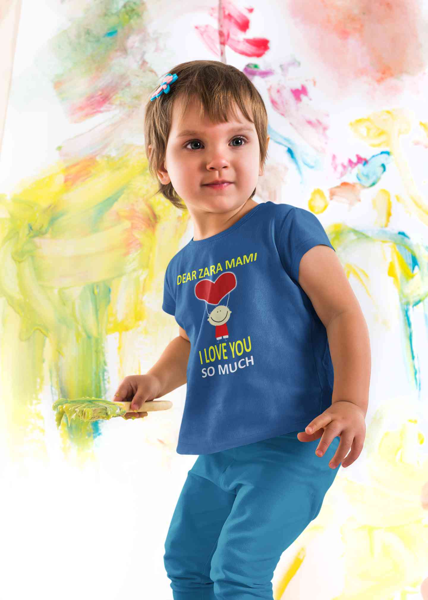 Custom Name I love My Mami So Much Half Sleeves T-Shirt For Girls -FunkyTeesClub