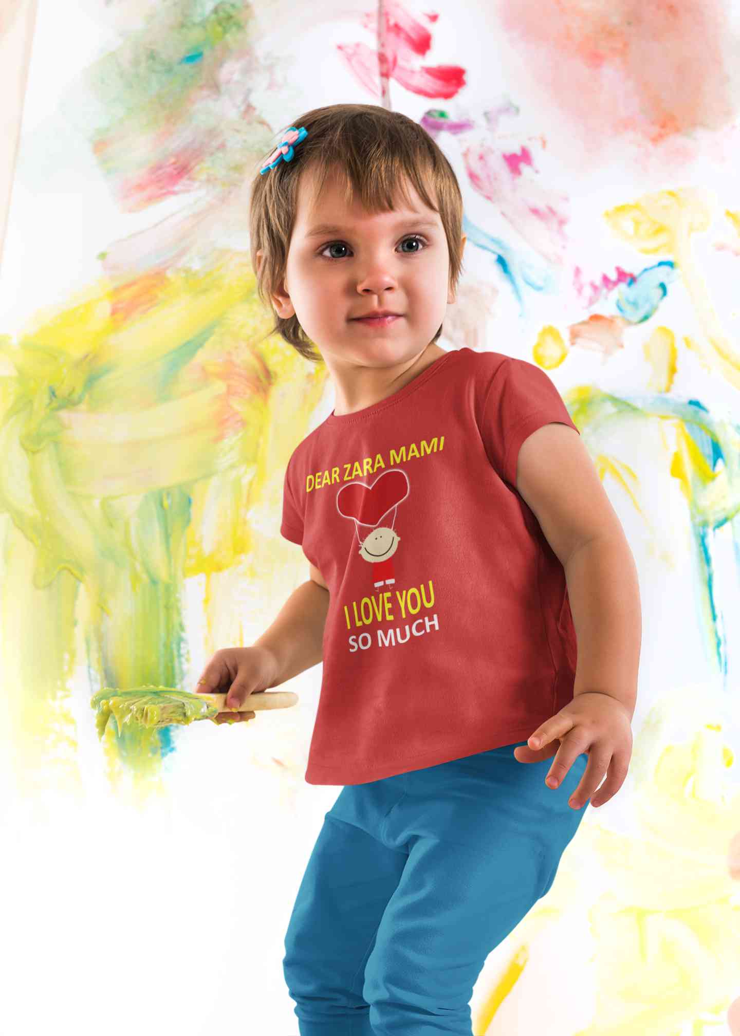 Custom Name I love My Mami So Much Half Sleeves T-Shirt For Girls -FunkyTeesClub