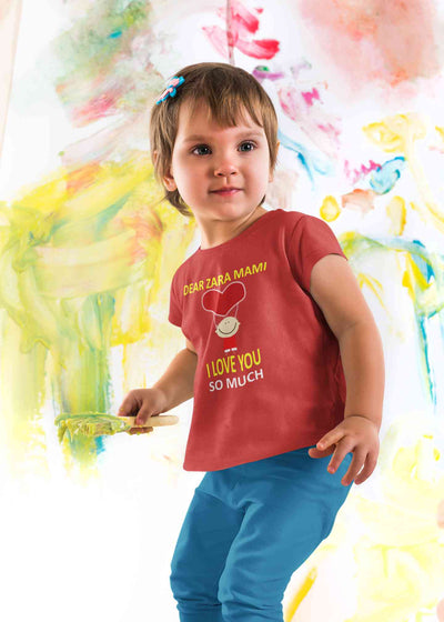 Custom Name I love My Mami So Much Half Sleeves T-Shirt For Girls -FunkyTeesClub