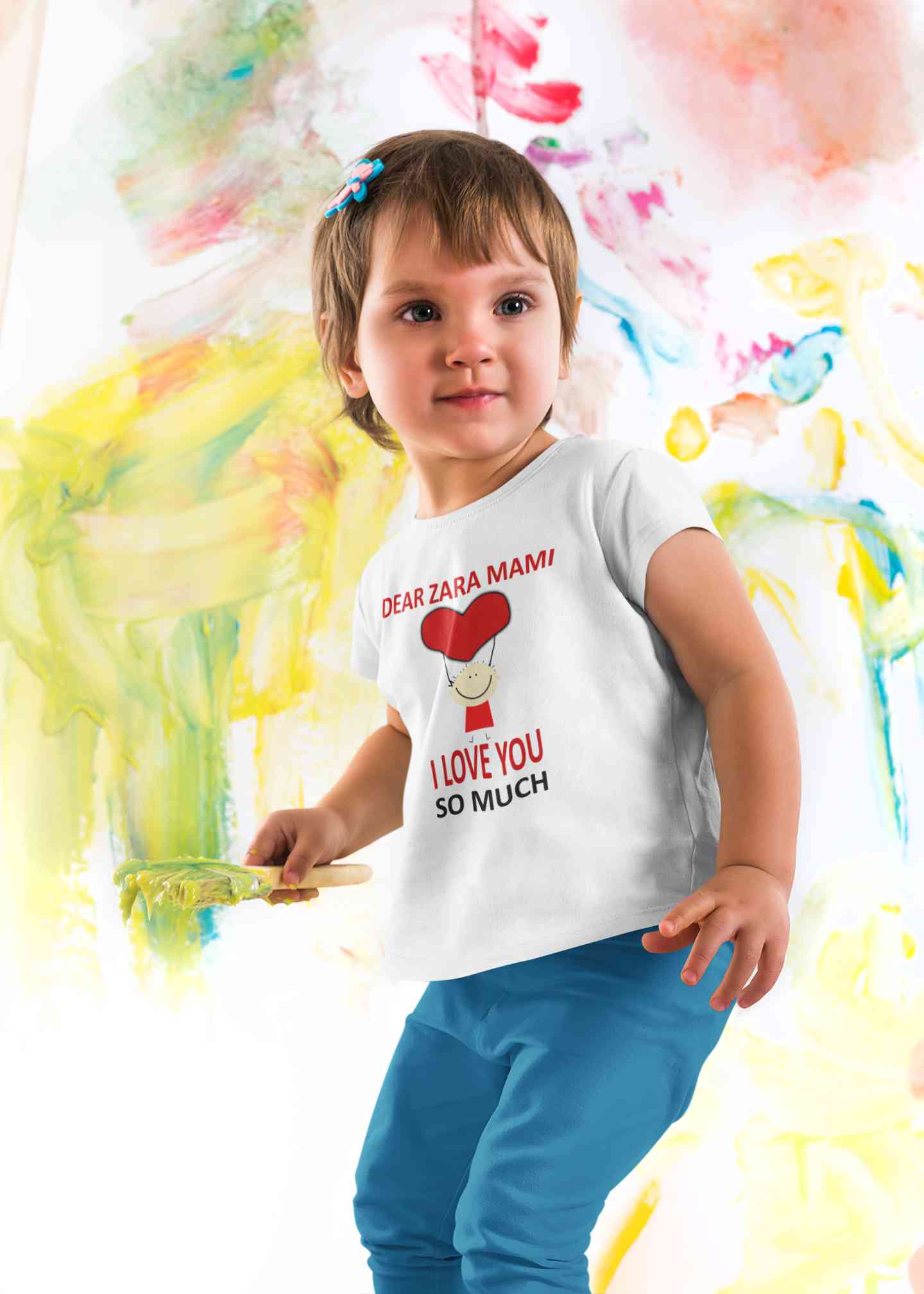 Custom Name I love My Mami So Much Half Sleeves T-Shirt For Girls -FunkyTeesClub
