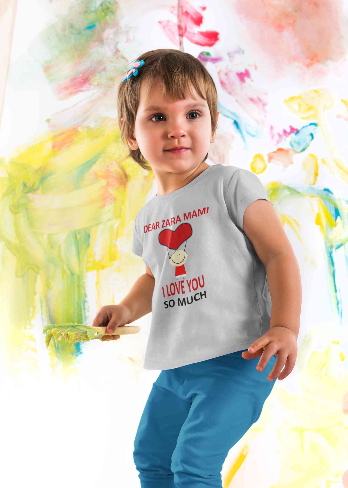 Custom Name I love My Mami So Much Half Sleeves T-Shirt For Girls -FunkyTeesClub