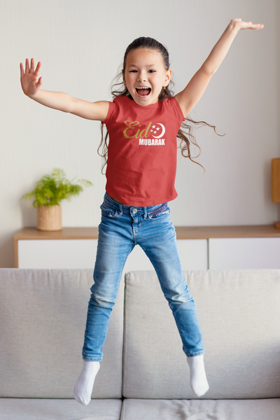 Eid Mubarak Half Sleeves T-Shirt For Girls -FunkyTeesClub