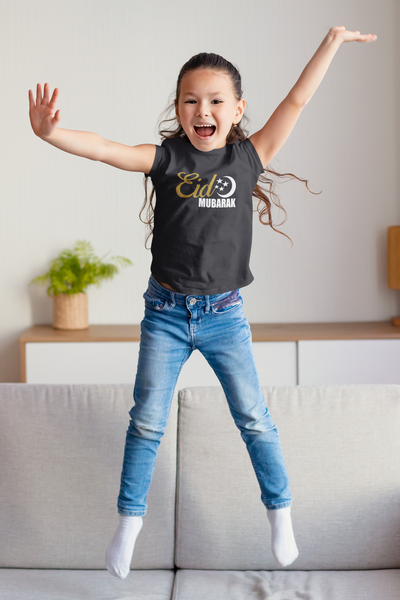 Eid Mubarak Half Sleeves T-Shirt For Girls -FunkyTeesClub