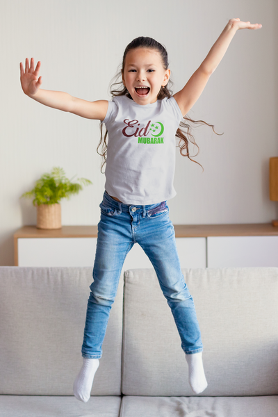 Eid Mubarak Half Sleeves T-Shirt For Girls -FunkyTeesClub