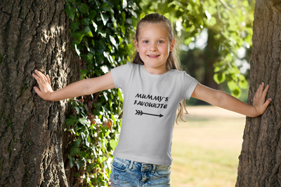 Mummys Favourite Half Sleeves T-Shirt For Girls -FunkyTeesClub