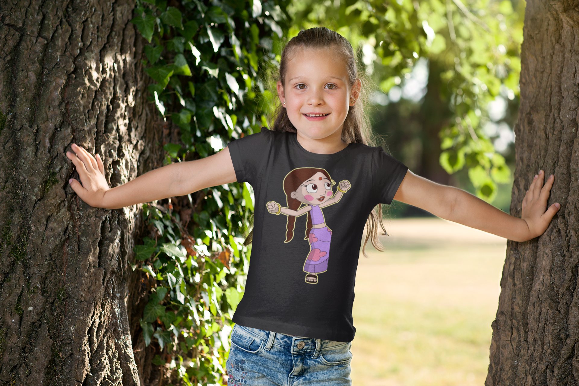 Cute Cartoon Half Sleeves T-Shirt For Girls -FunkyTeesClub