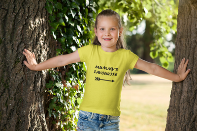 Mummys Favourite Half Sleeves T-Shirt For Girls -FunkyTeesClub