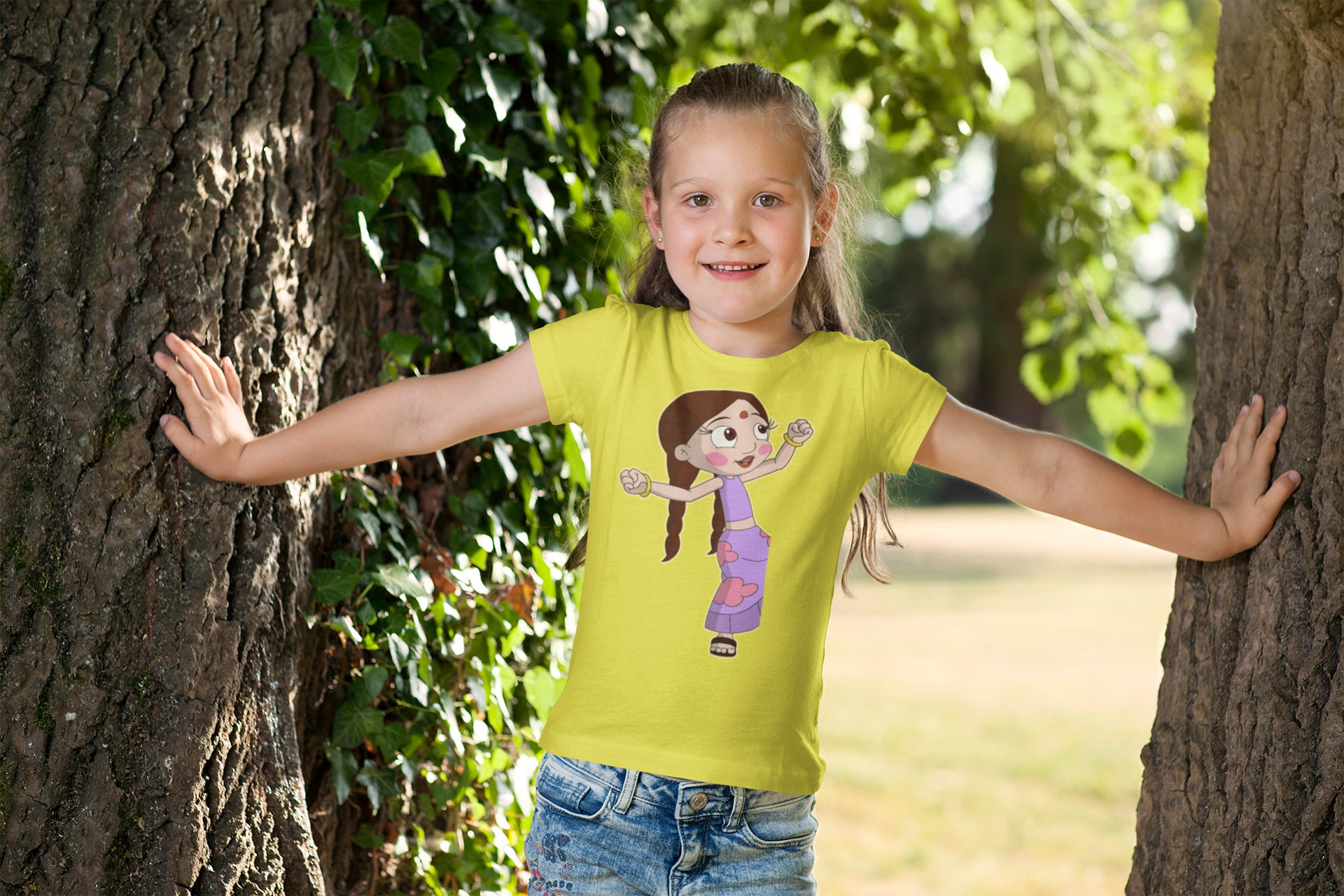 Cute Cartoon Half Sleeves T-Shirt For Girls -FunkyTeesClub