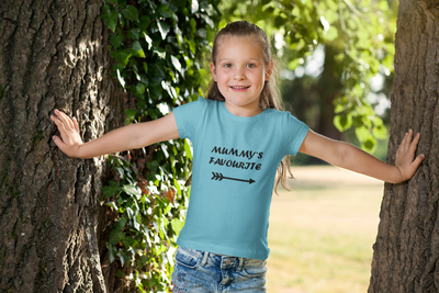 Mummys Favourite Half Sleeves T-Shirt For Girls -FunkyTeesClub