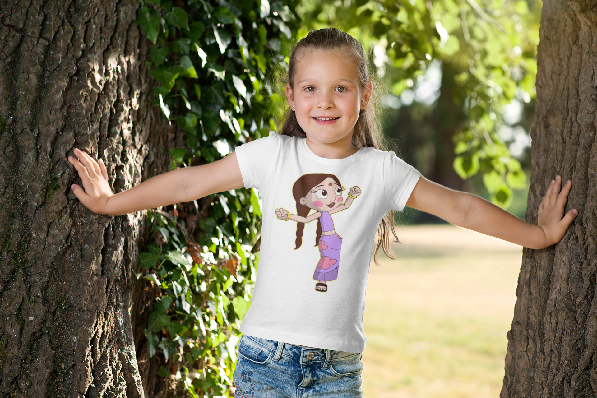 Cute Cartoon Half Sleeves T-Shirt For Girls -FunkyTeesClub