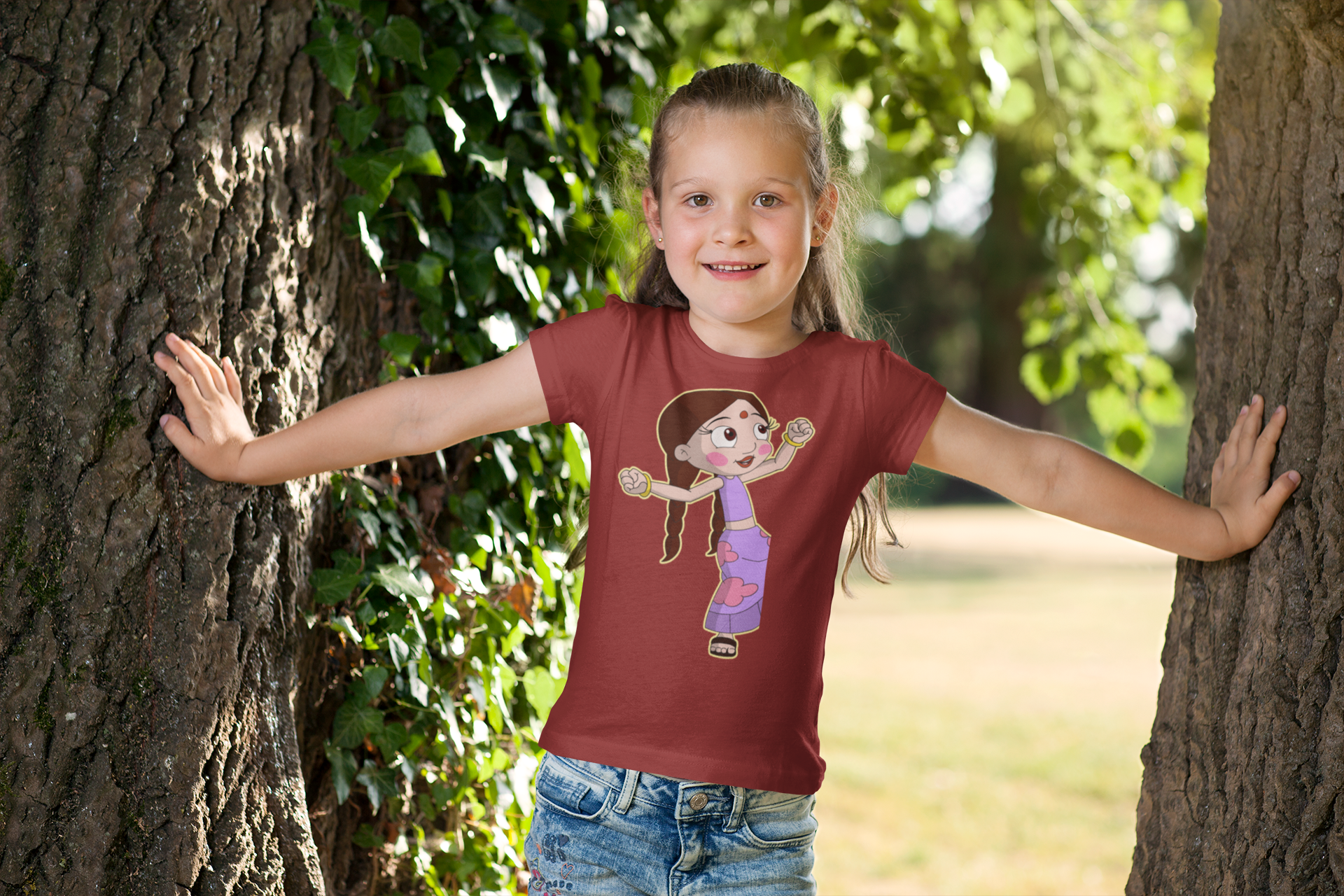 Cute Cartoon Half Sleeves T-Shirt For Girls -FunkyTeesClub