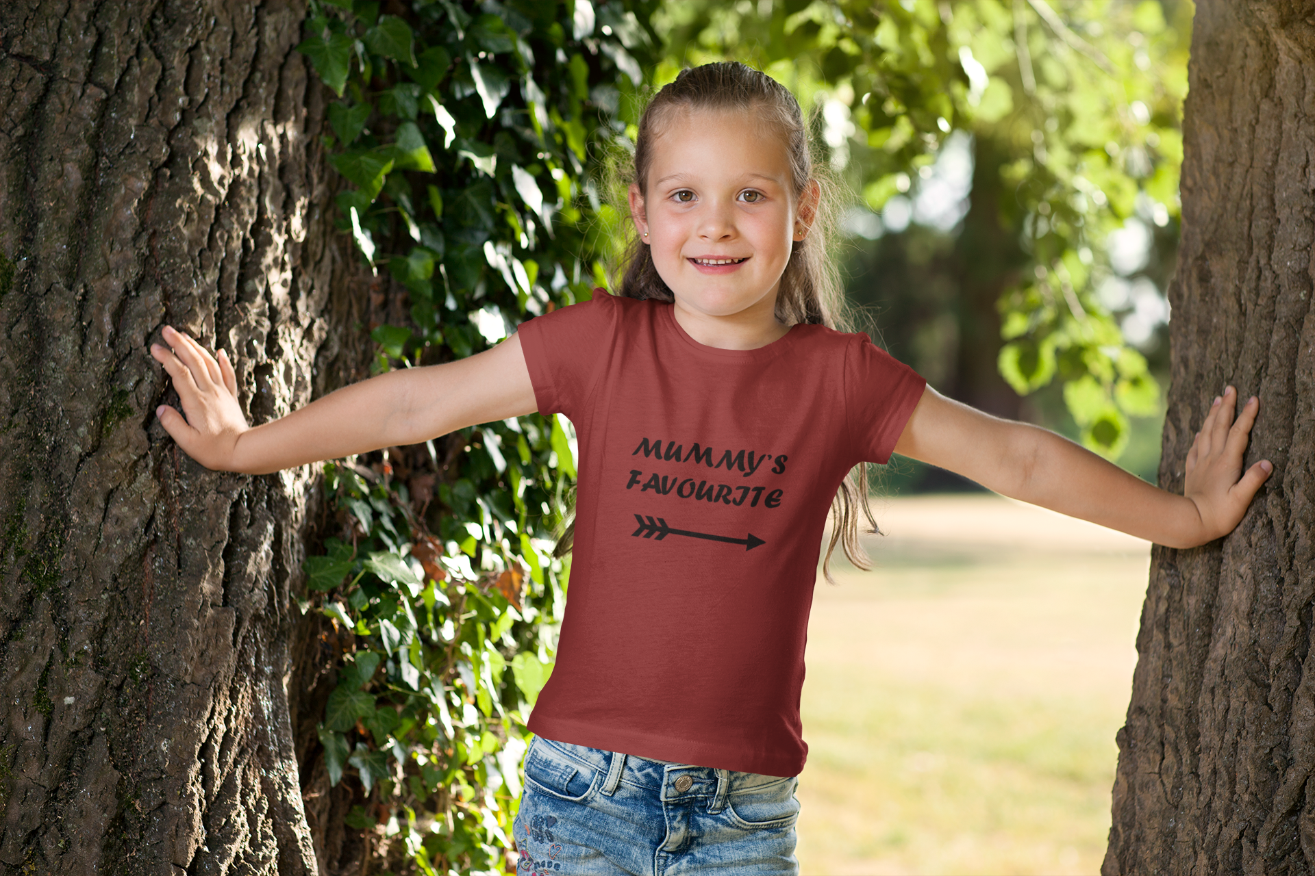 Mummys Favourite Half Sleeves T-Shirt For Girls -FunkyTeesClub