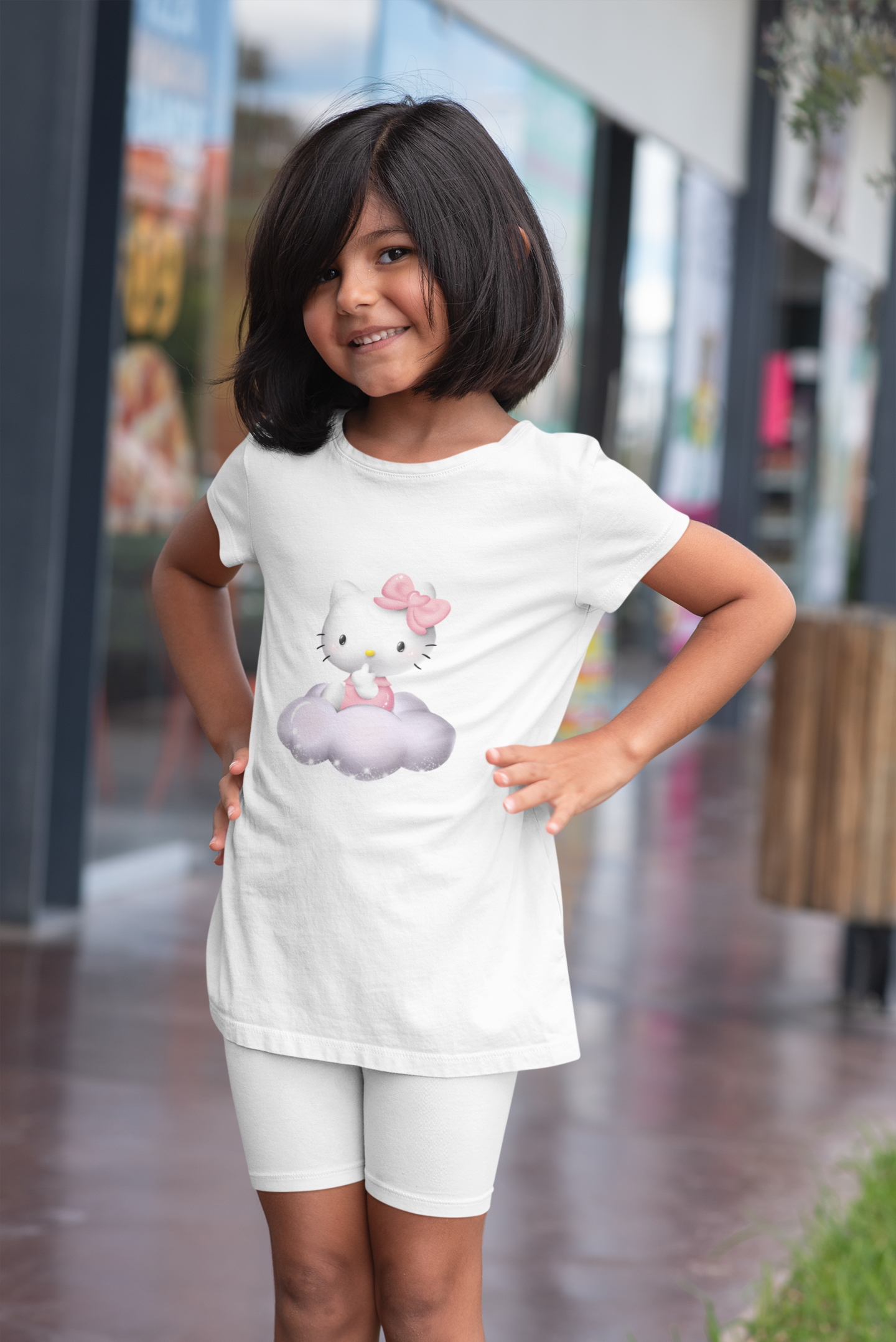 Hello Kitty Half Sleeves T-Shirt For Girls -FunkyTeesClub