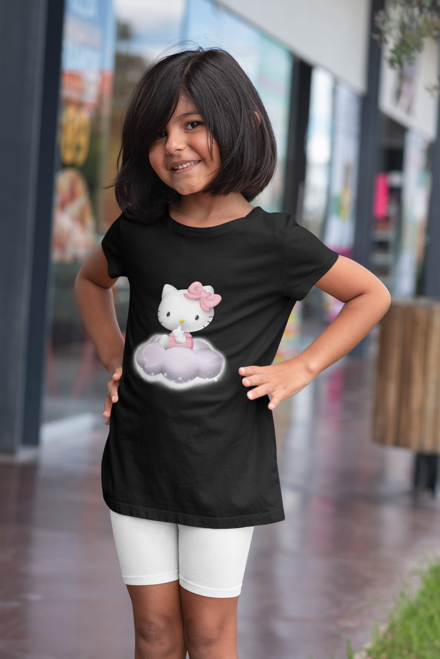 Hello Kitty Half Sleeves T-Shirt For Girls -FunkyTeesClub