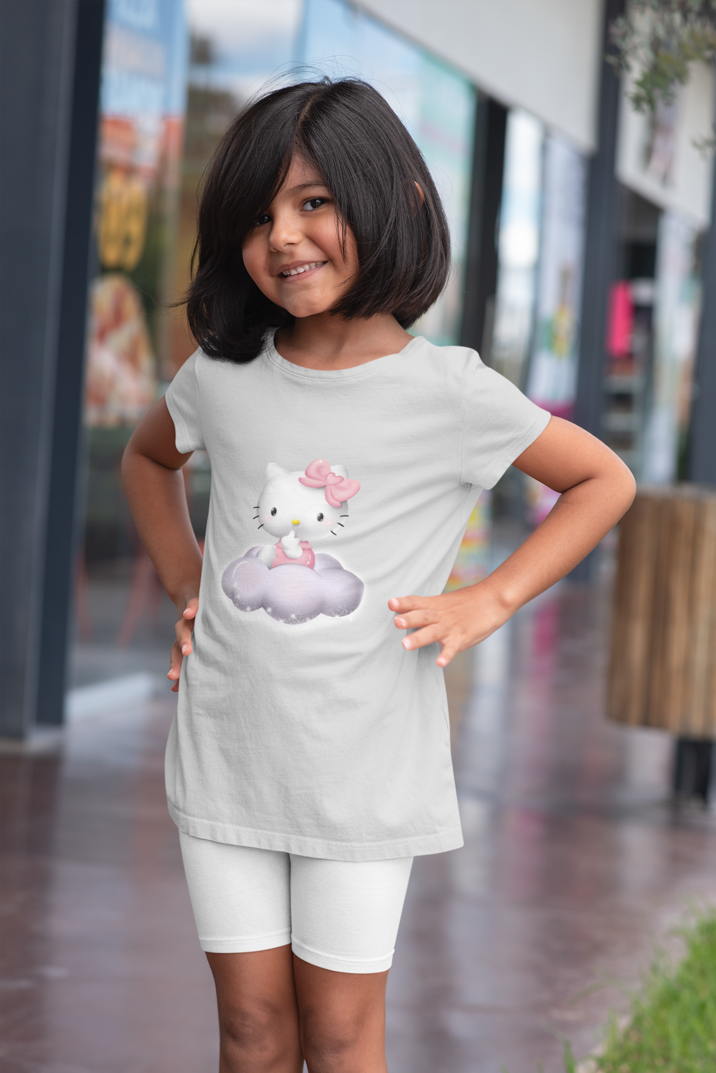 Hello Kitty Half Sleeves T-Shirt For Girls -FunkyTeesClub