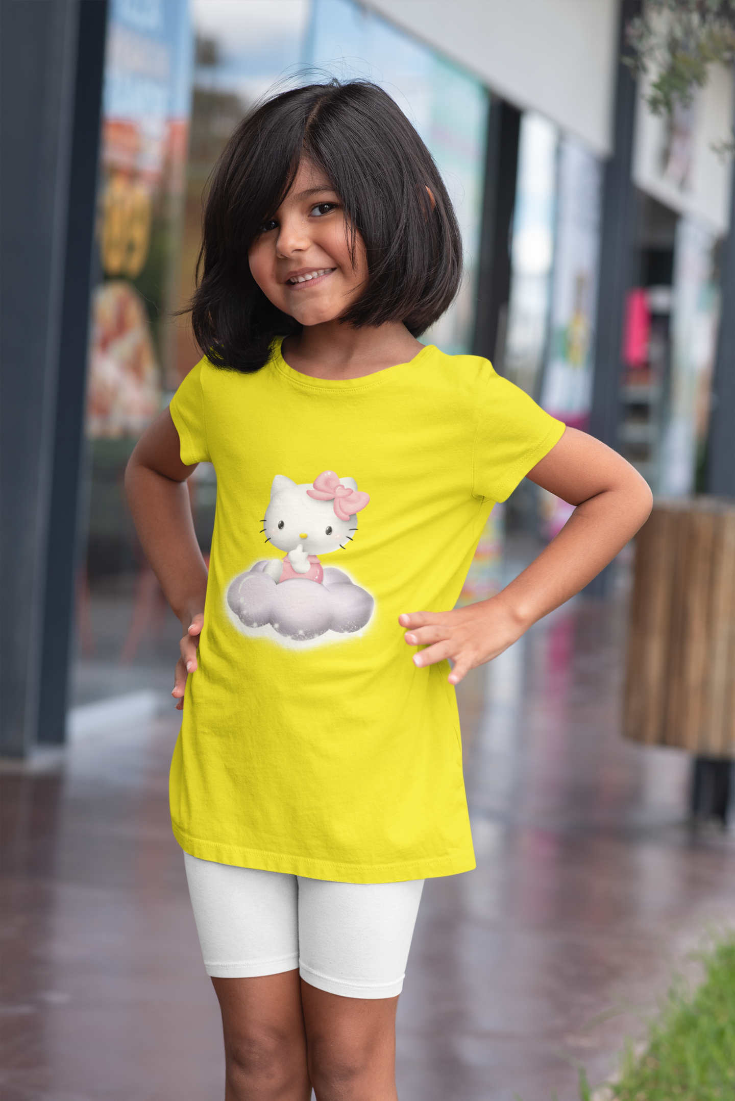 Hello Kitty Half Sleeves T-Shirt For Girls -FunkyTeesClub