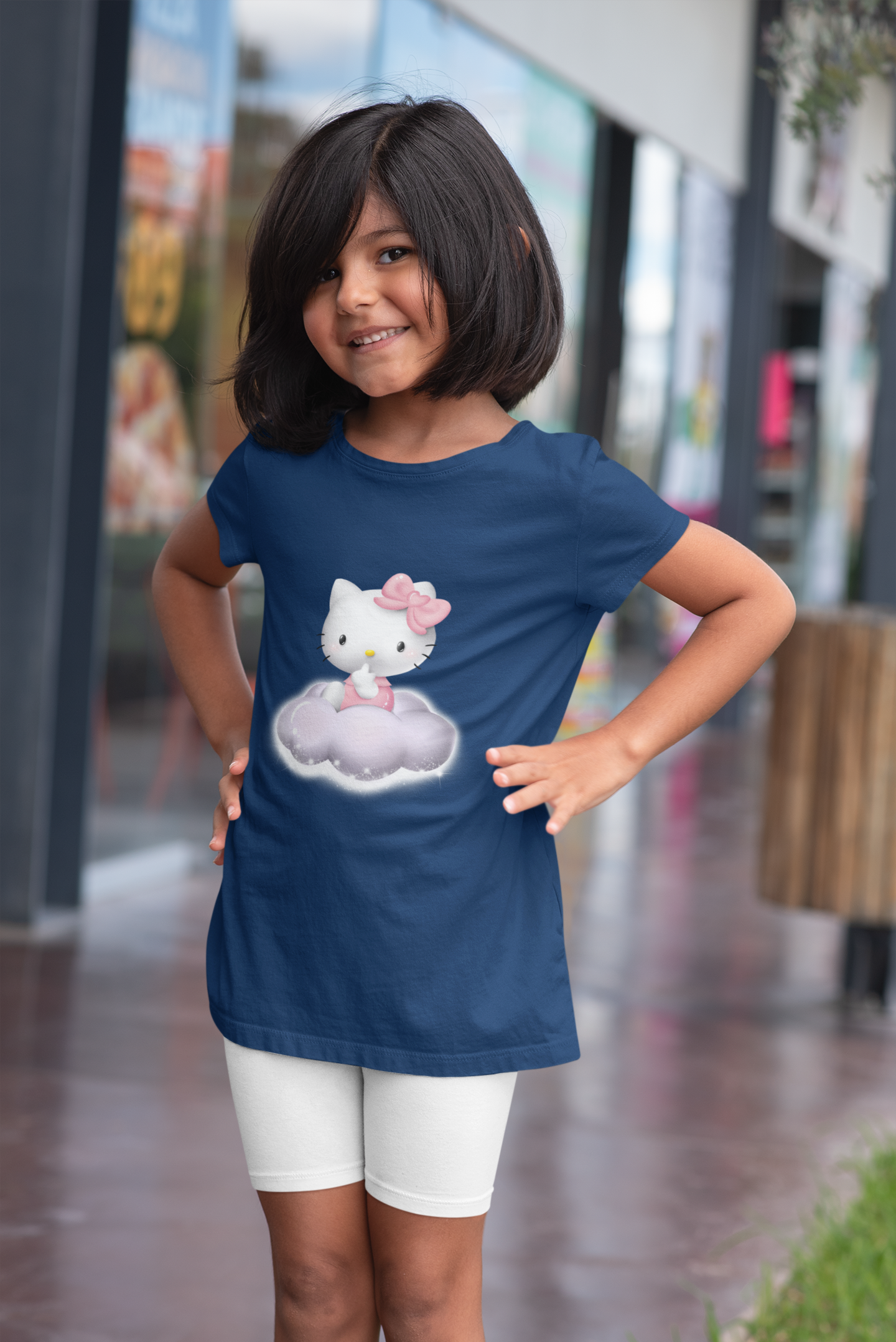 Hello Kitty Half Sleeves T-Shirt For Girls -FunkyTeesClub