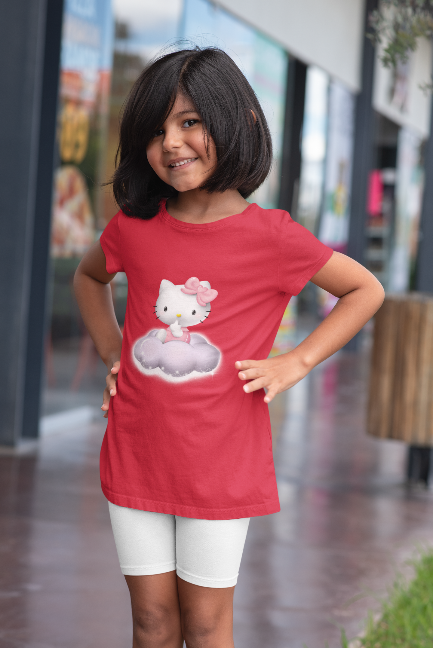 Hello Kitty Half Sleeves T-Shirt For Girls -FunkyTeesClub