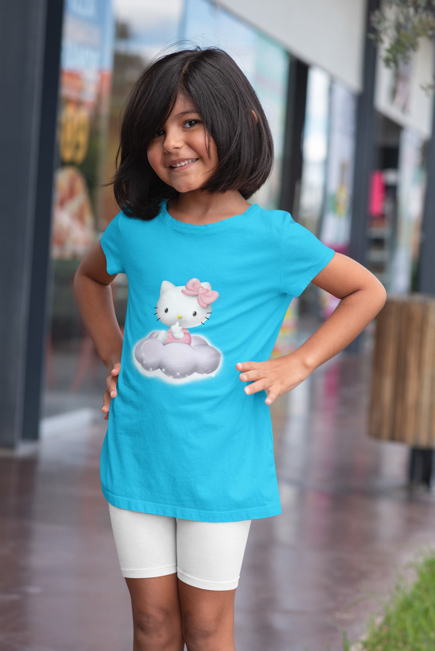 Hello Kitty Half Sleeves T-Shirt For Girls -FunkyTeesClub