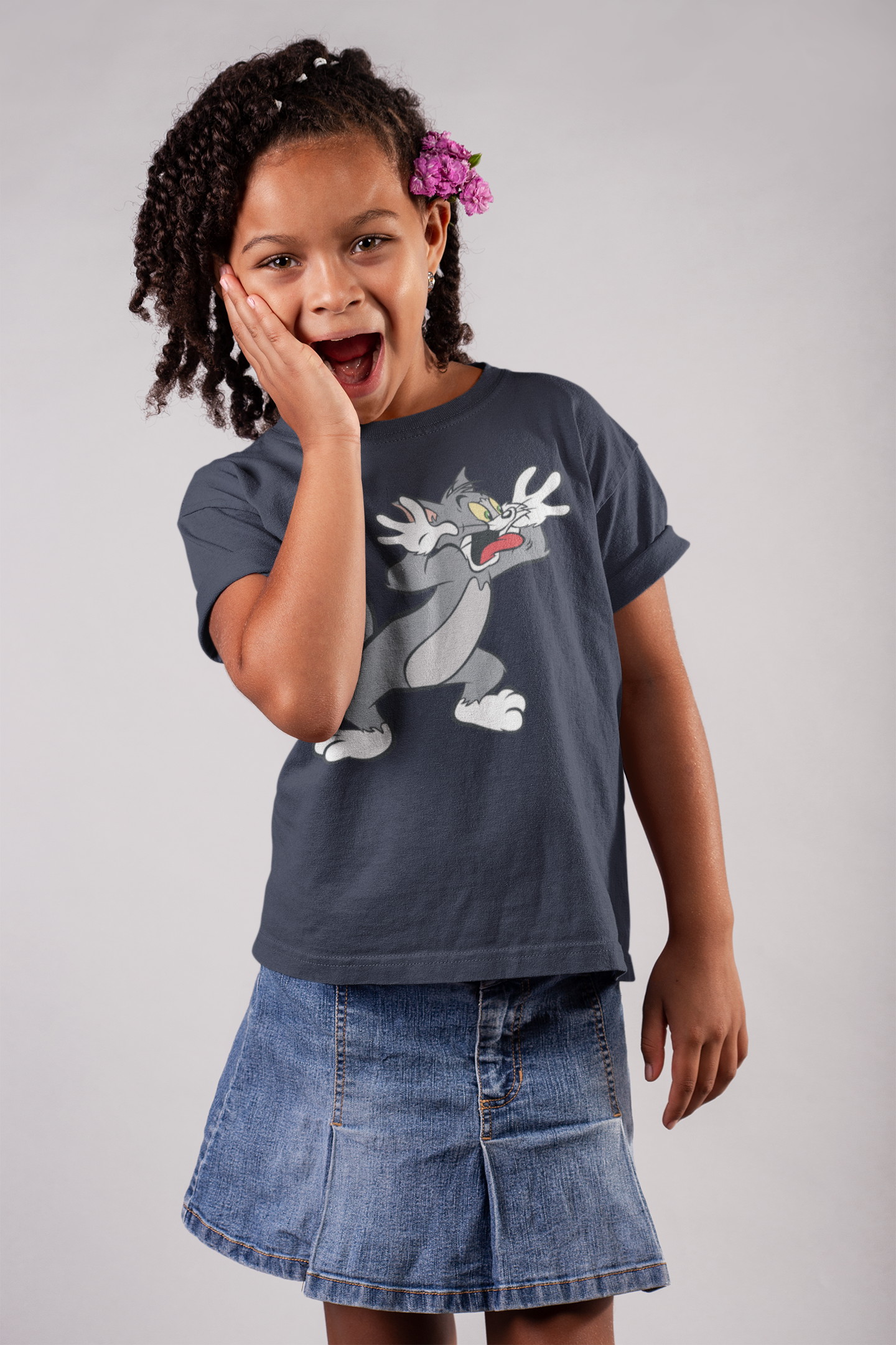 Cute Cartoon Half Sleeves T-Shirt For Girls -FunkyTeesClub