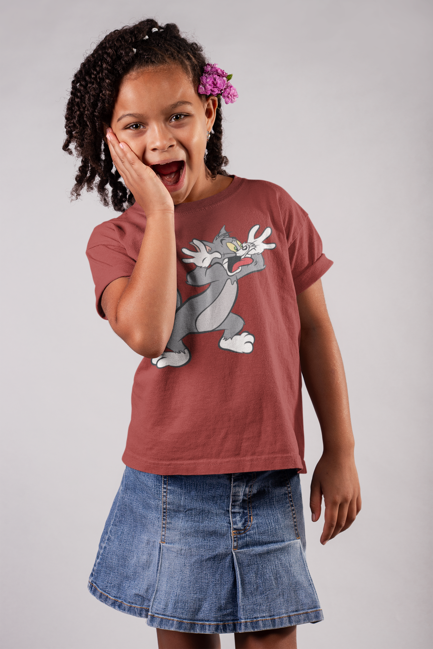 Cute Cartoon Half Sleeves T-Shirt For Girls -FunkyTeesClub