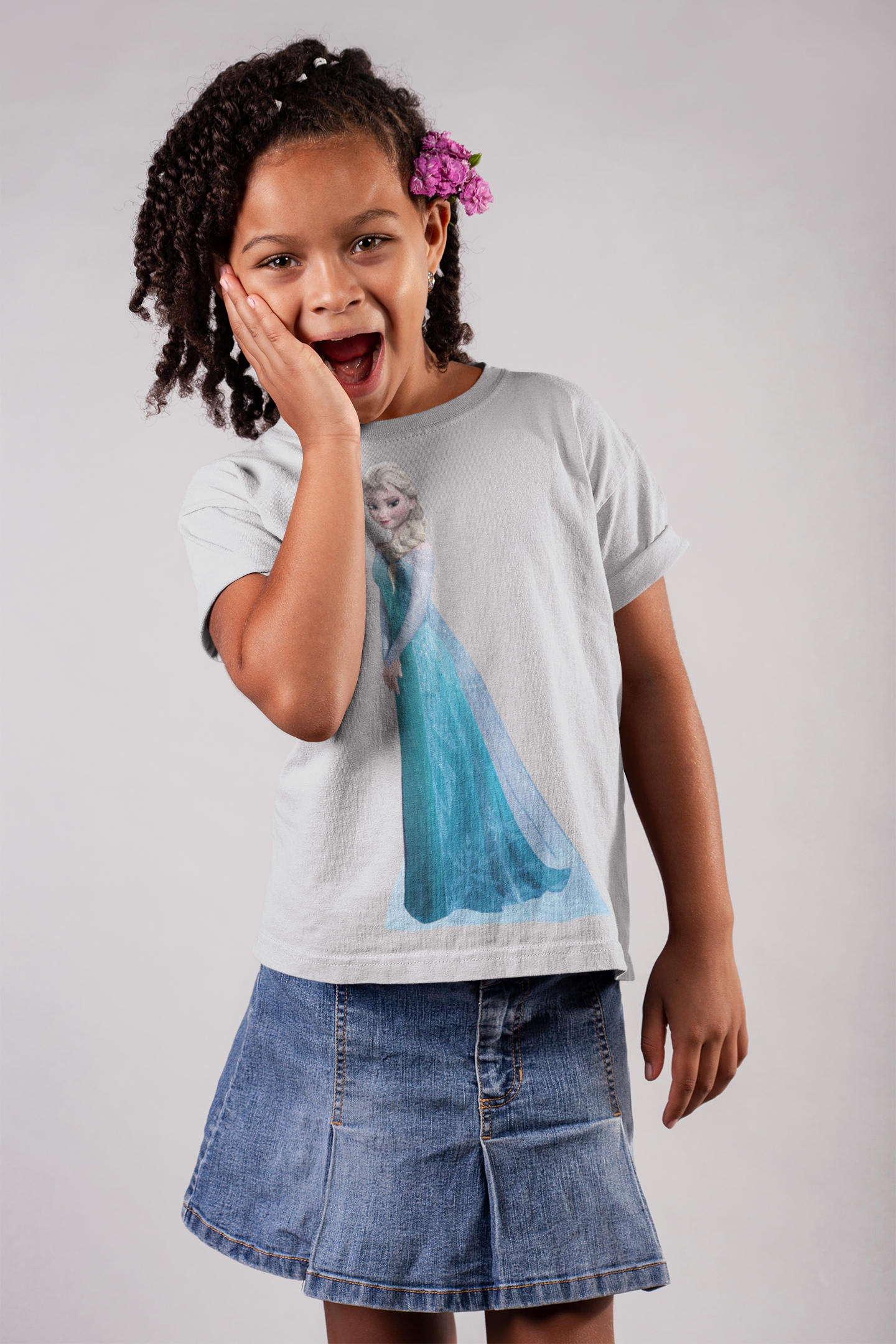 Cute Princess Half Sleeves T-Shirt For Girls -FunkyTeesClub