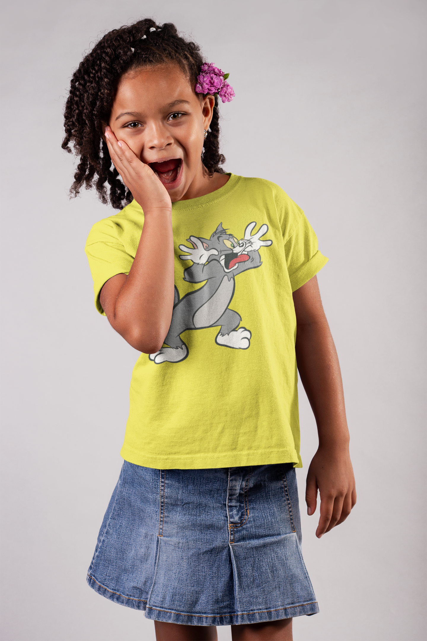 Cute Cartoon Half Sleeves T-Shirt For Girls -FunkyTeesClub